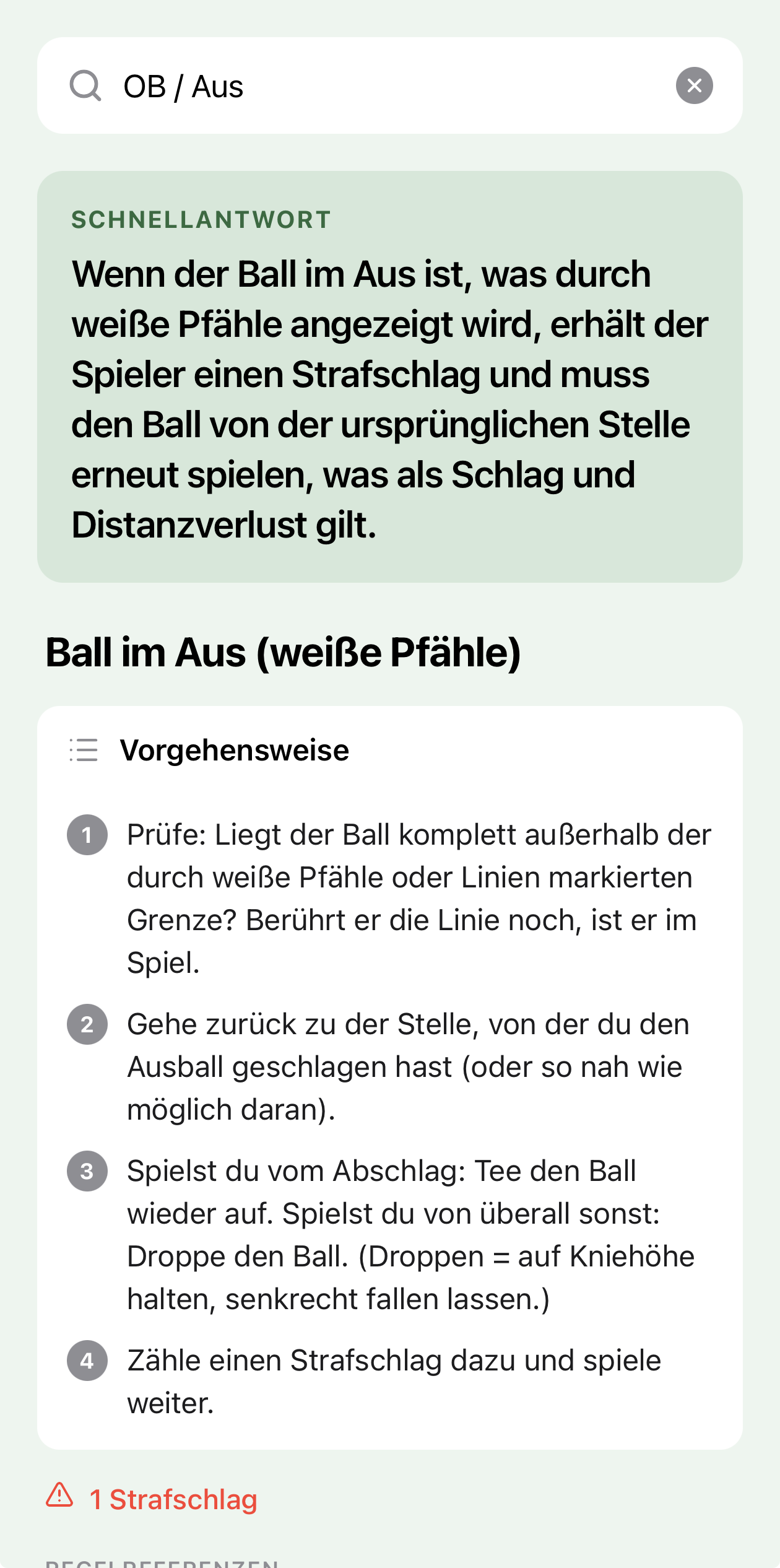 RuleCaddy App – Regelkarte